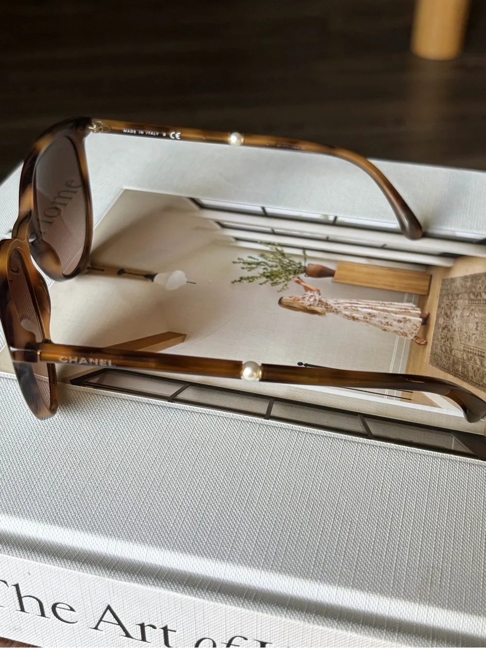 Chanel 5394-H Tortoiseshell Pearl Cat Eye Sunglasses 53mm